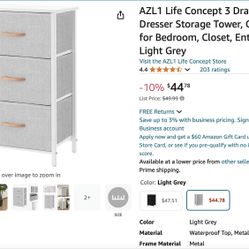 Drawers Fabric Dresser Storage Tower, Organizer Unit for Bedroom, Closet, Entryway, Hallway - Light Grey (2)