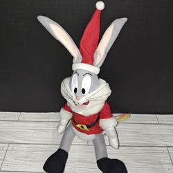 LOONEY TUNES PLUSH stuffed animal 1997 Christmas Bugs Bunny RUSSELL STOVER 12"
