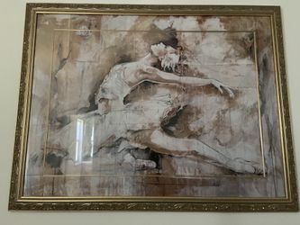 Original art with gold leaf frame