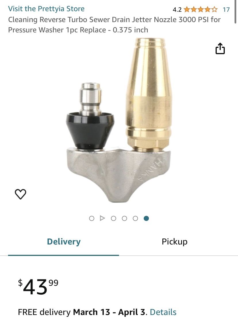 Cleaning Reverse Turbo Sewer Drain Jetter Nozzle
