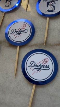 Dodgers cup cake toppers