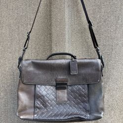 Tumi Dark Brown Leather Ticon Slim Flap Briefcase