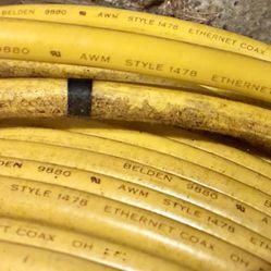 “800ft. Belden 9880 Thicknet 10BASE5 50-ohm quad-shield coax, 12 AWG, industrial / legacy Ethernet cable”