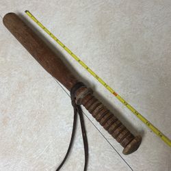 Wooden Police Baton w/leather Strap