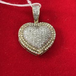 10k Gold Diamond Heart Pendant 