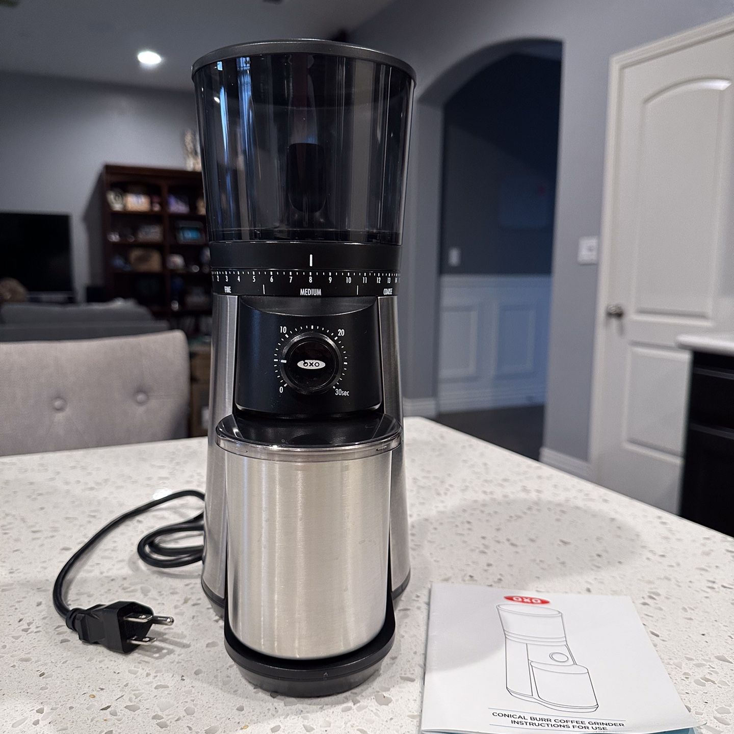 OXO - Brew Time Based Conical Burr Coffee Grinder - Stainless Steel