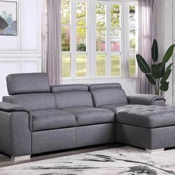 Diego Gray Sectional with Pull-out Bed
