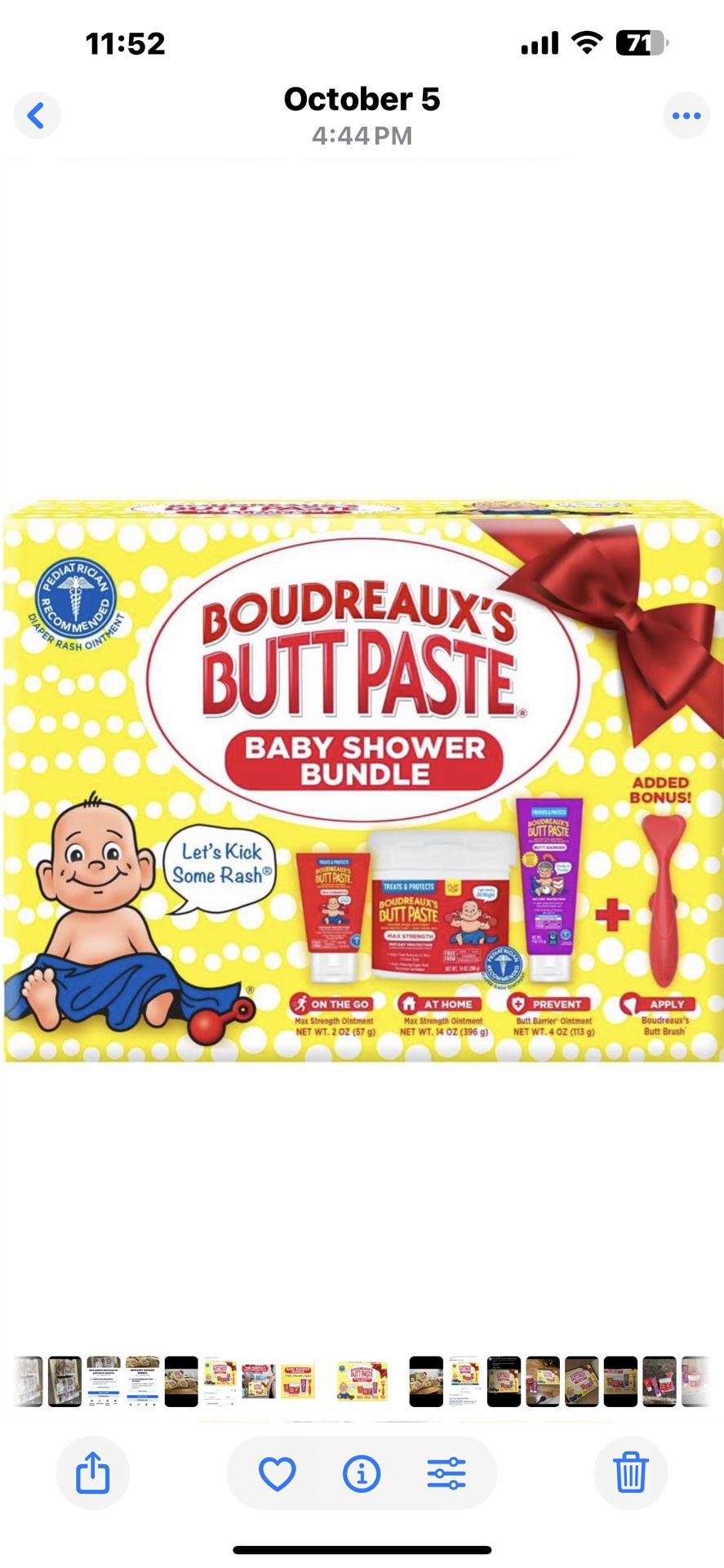 Boudreaux's Butt Paste Baby Shower Bundle, Baby Diaper Rash Cream Ointments & Applicator Kit