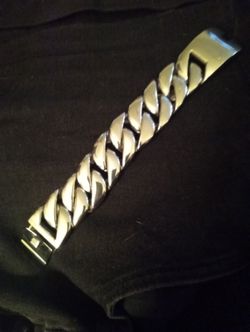 Silver Cuban Link Chain Bracelet