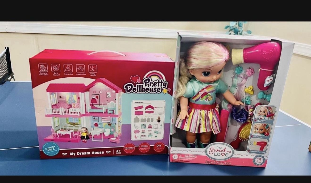 Doll House And Doll Set