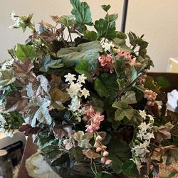 Floral Center Piece , In Oval Brass Bowl 