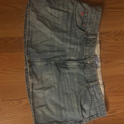 Mini Jean Skirt With Built In Shorts