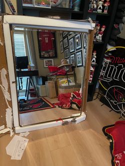 Gold Framed rectangular wall mirror
