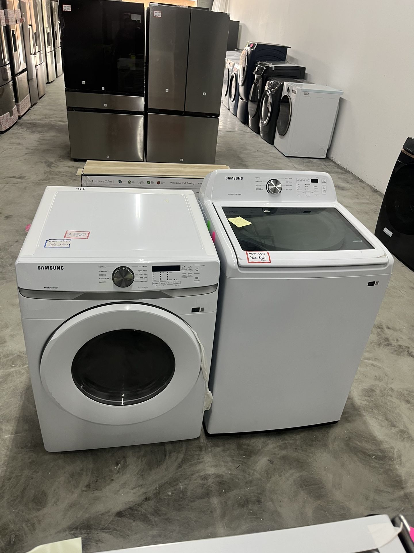 Samsung Top Load washer with white dryer (brand new)