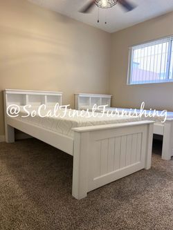 White Twin Beds With Mattress