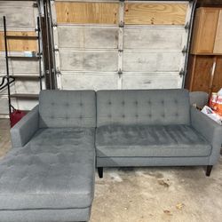 Grey Left chaise sectional sofa.