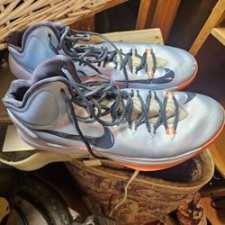 Nike KD 5 Ice Blue Total Orange Size 12.5