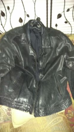 Lightweight blk LEATHER JACKET, SIZE M, LIKE NEW