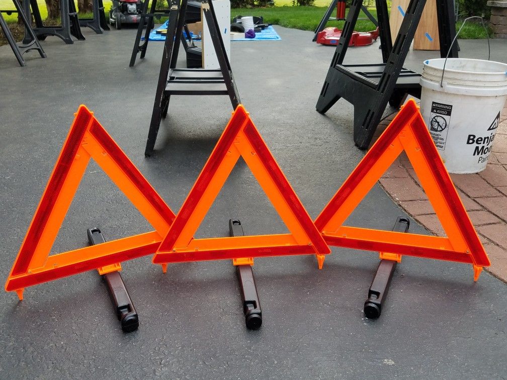 Set of Highway Hazard / Warning Triangles