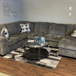Dark Slate U Shaped Huge Comfortable Sectional With Chaise | Brand New| Financing Available | Living Room
