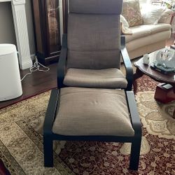 IKEA Poang Chair And Ottoman 