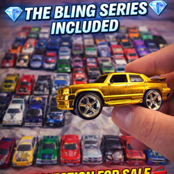 Up for sale is a massive 107-car Hot Wheels collection featuring a great mix of licensed vehicles, fantasy castings, and several cars from “The Bling”