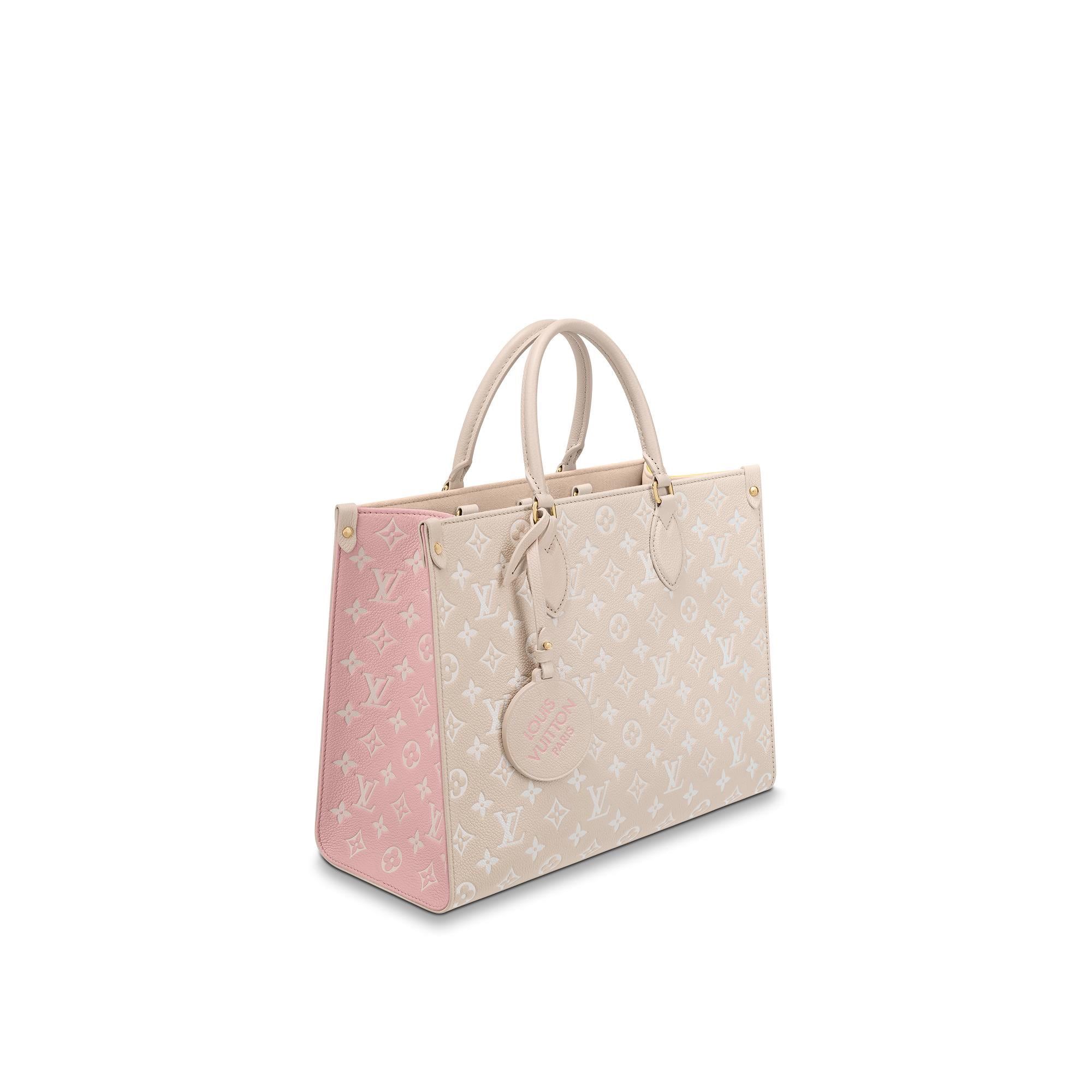 Louis Vuitton Cream Monogram Jacquard Hawaii Onthego GM, 2022 (Like New), Pink/Yellow/White Womens Handbag