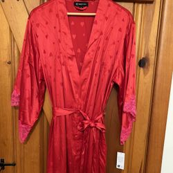 INC Lace-trimmed Wrap Robe