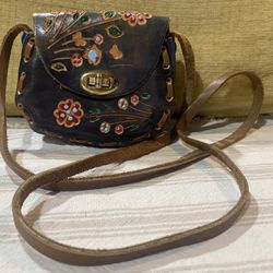 Mini Handmade Tooled Leather Cross Body Purse