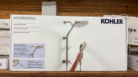 Kohler HydroRail 3-in-1 Multifunction Showerhead and Column Kit, Brushed Nickel,  new in box Our price $85 Retail price $140