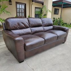 Coffee Brown Leather 3 Seater Sofa ⭐️Free Delivery 🚚⭐️