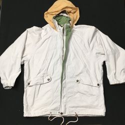 Vtg JLC Jacket Womens XXL 90s Soft Distressed Grunge Y2K Coat LEATHER TRIM.