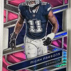 2024 Panini Spectra MICAH PARSONS Pink Prizm Die Cut 19/20 #34 DROY NM Magnetic 

This card is near mint it will be shipped in a magnetic case we will