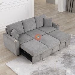 83" Pull Out Sleeper Sofa Bed / Sectional Sofa Couch