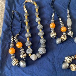 African Jewelry, Silver, And Wood