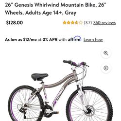 26" Genesis Whirlwind Mountain Bike, 26" Wheels, and Co-pilot bike