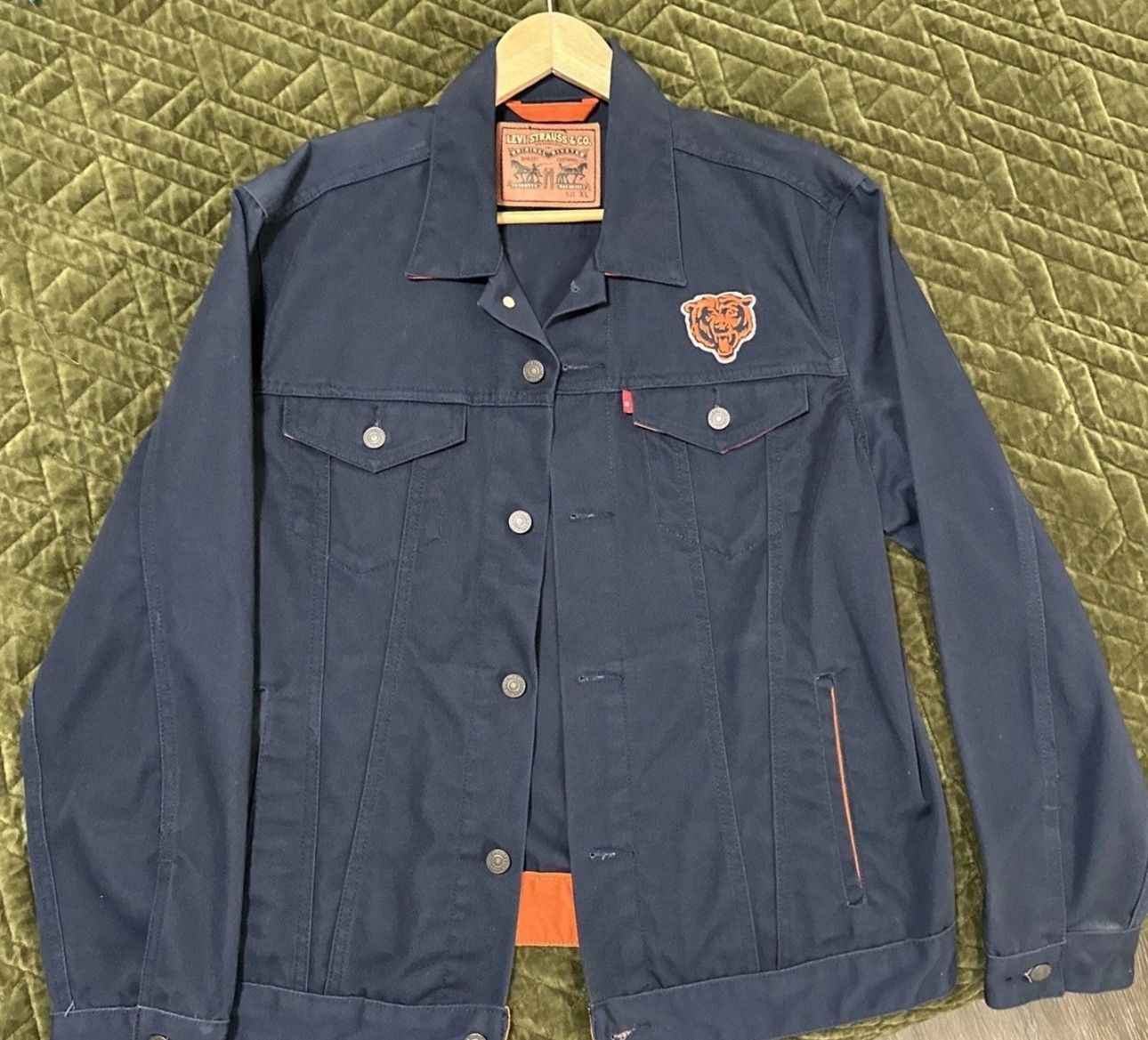 Chicago Bears Levi's Blue Button-Up Jacket Size XL Extra Large 