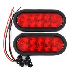 Oval Red LED Trailer Tail Lights Pair