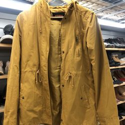 Ambiance Apparel - Mustard Yellow Zip Up Hoodie Jacket - Women Small