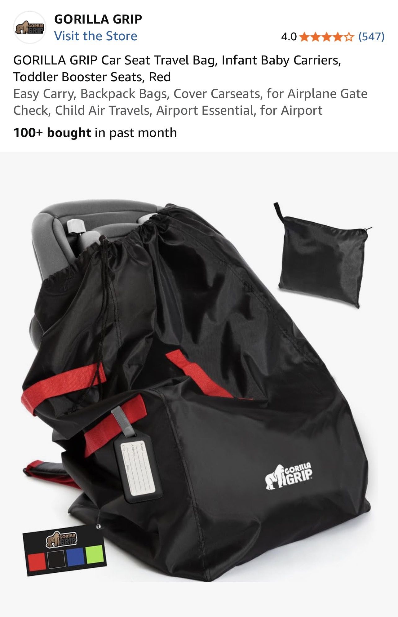 Car seat Travel Bag