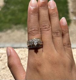 Zales 3 CT. T.W. Marquis Diamond Triple Row Engagement Ring 14K