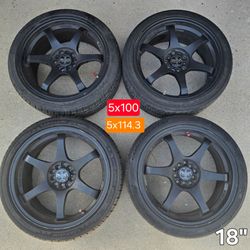 N285 Versante Black Alloy Wheels Te37 Reps Wheels 18 inch Wheels
