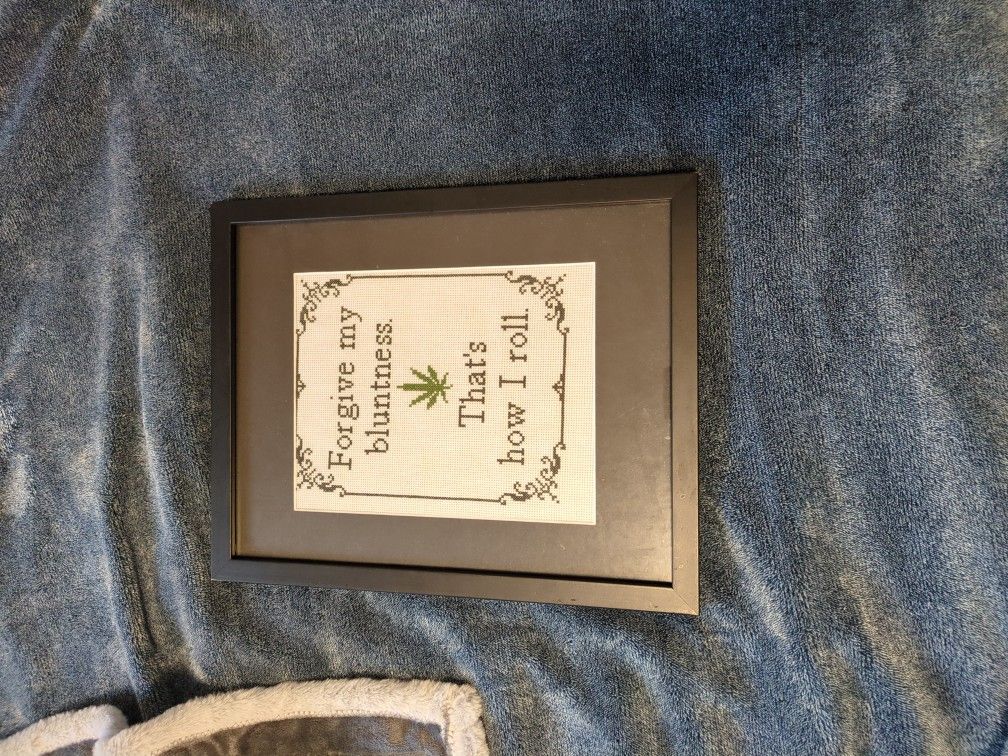 Hand Stitched and Framed Sign
