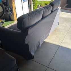 Gray Couch And Ottoman 