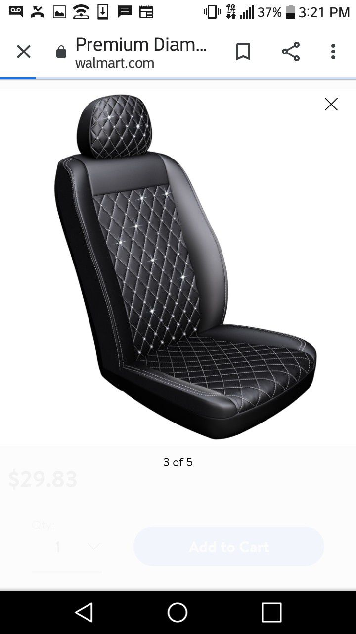 Blk and crystal seat covers. Set of twp