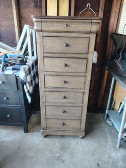 Tall Narrow Wood Dresser 7 Drawers