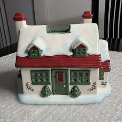 Spode Christmas Tree Tealight Candle Holder Cottage House