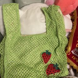 Crochet green small bag