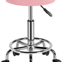 Rolling Salon Chair - Pink