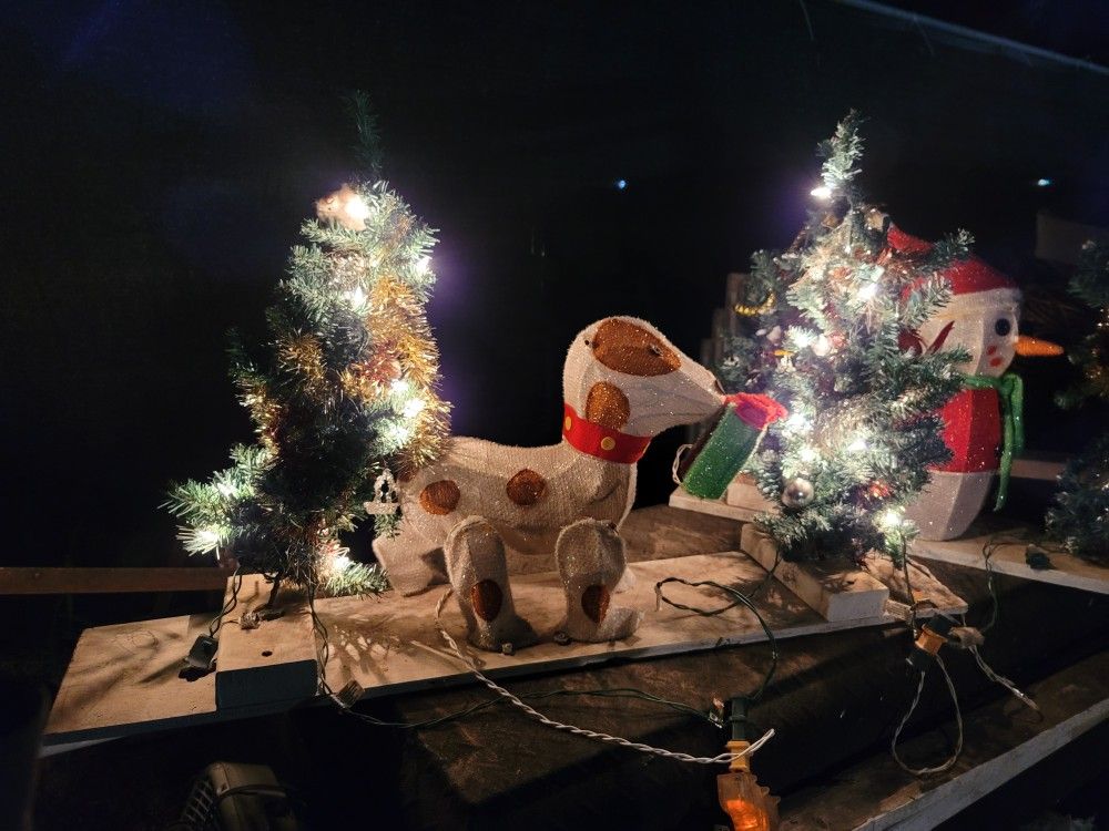Xmas Yard Decor Only Tress Have Lights